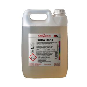 Rengøringsmiddelet Turbo Rens til affedtning og grundrengøring i fx køkkener.