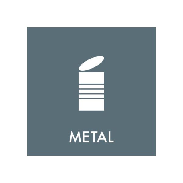 Metal piktogram til affaldssortering